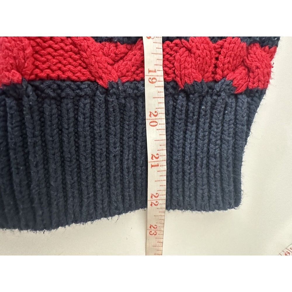 Lauren Ralph Lauren Sweater Top Women XS Cable Knit Striped Navy Blue Outdoor - Picture 7 of 9